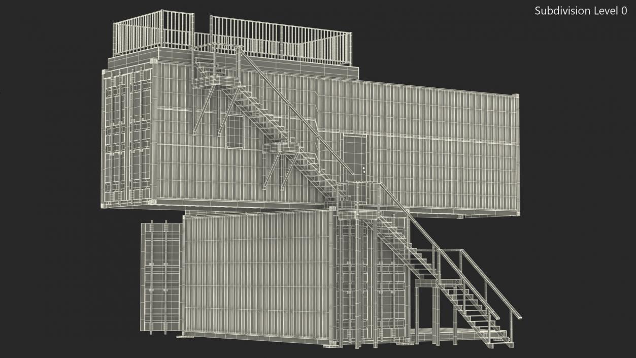 3D Shipping Container House Building model