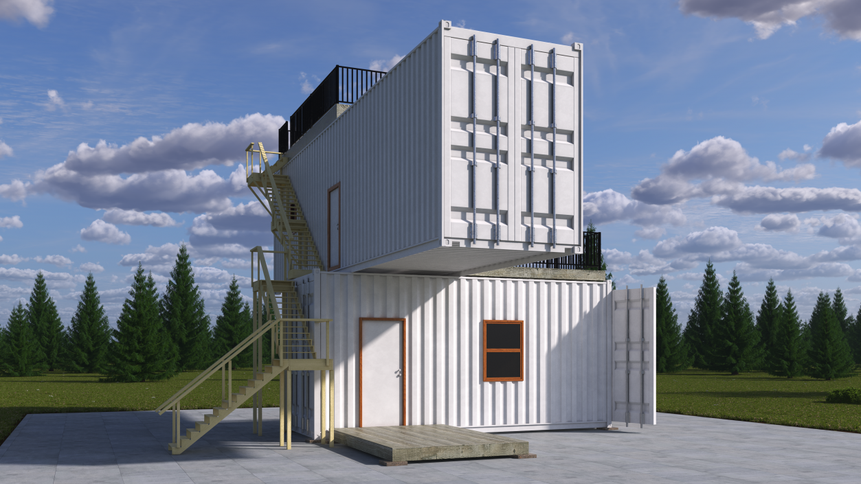 3D Shipping Container House Building model