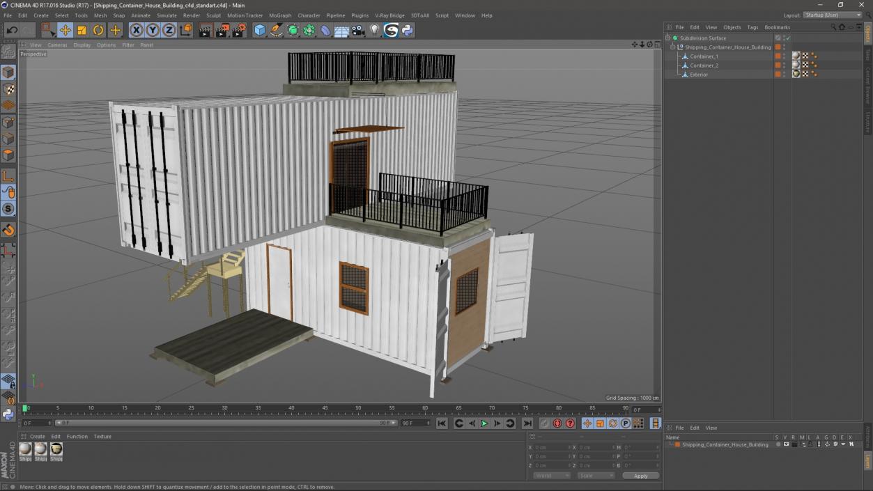 3D Shipping Container House Building model