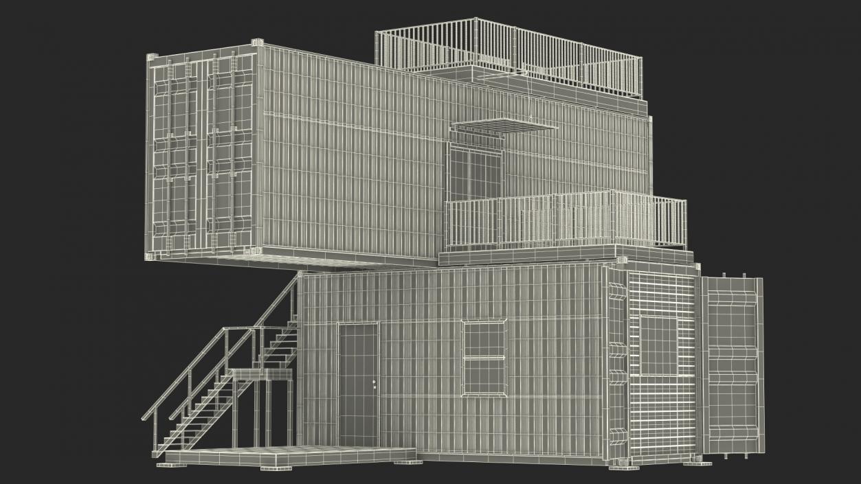 3D Shipping Container House Building model