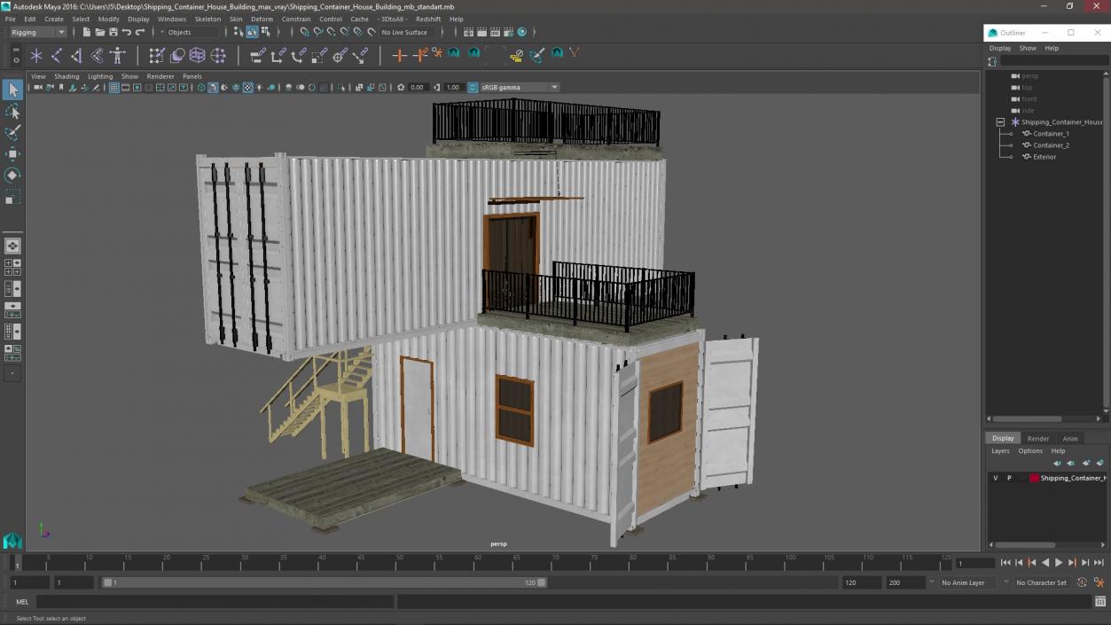 3D Shipping Container House Building model