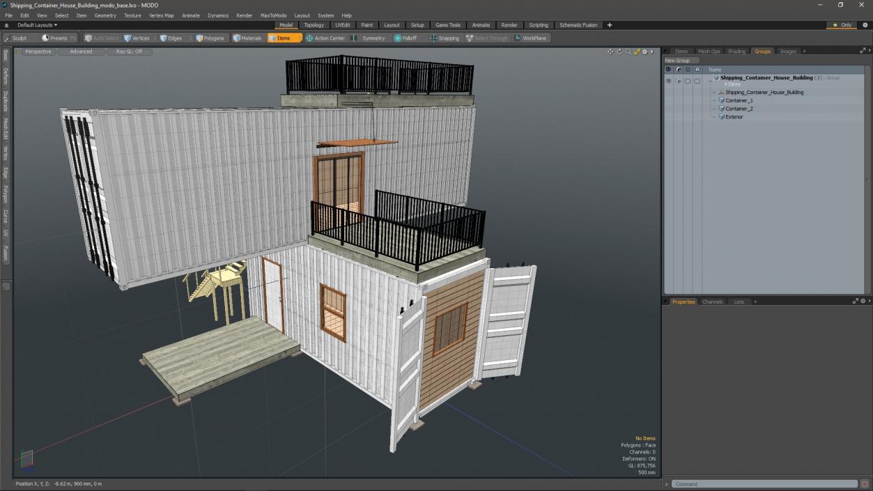 3D Shipping Container House Building model