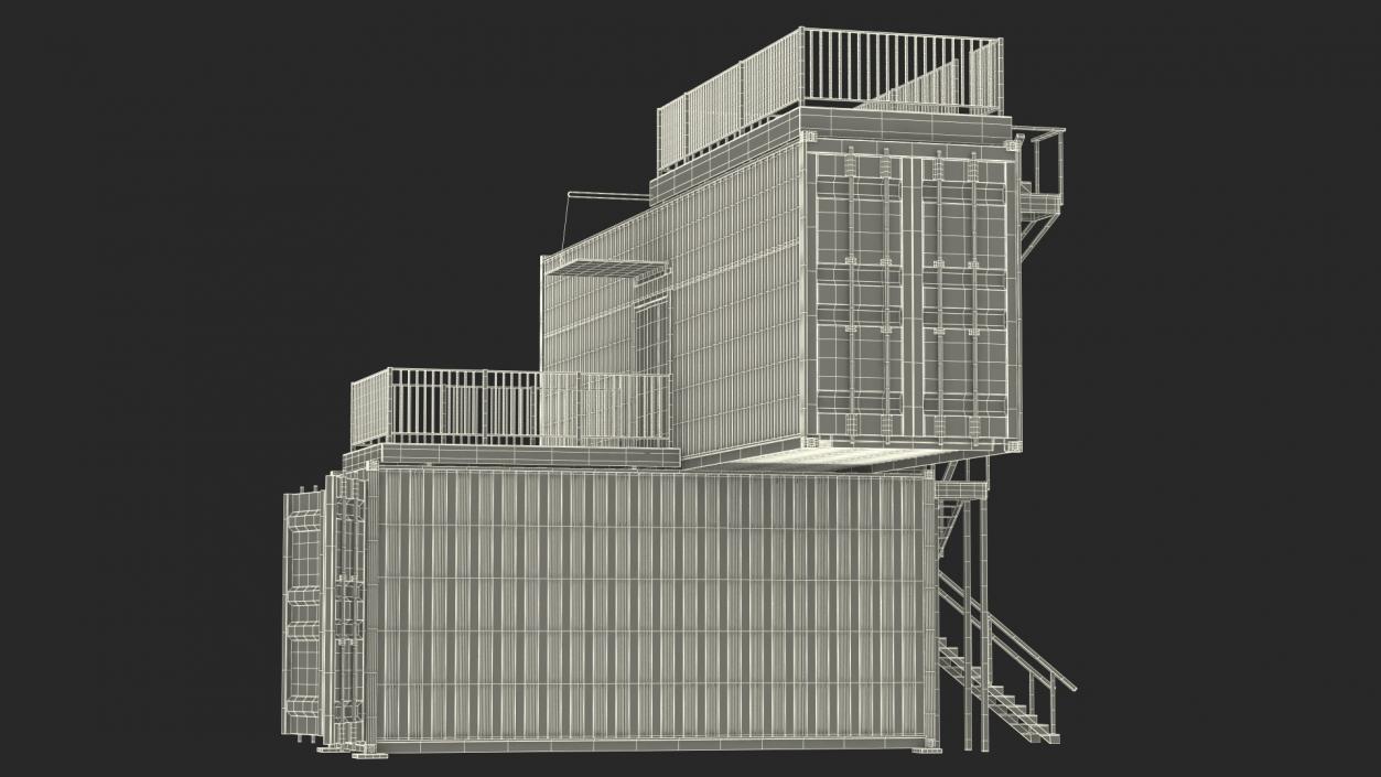 3D Shipping Container House Building model