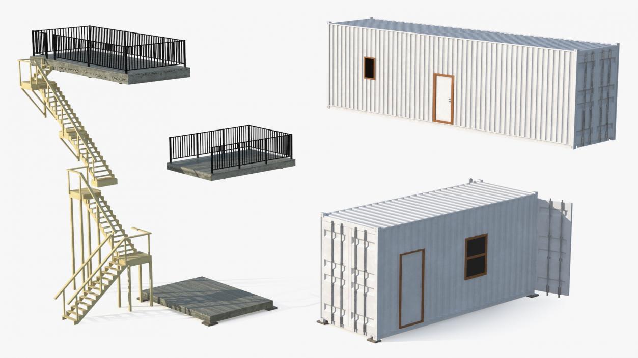 3D Shipping Container House Building model