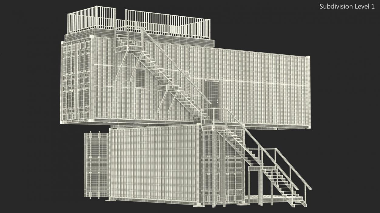 3D Shipping Container House Building model