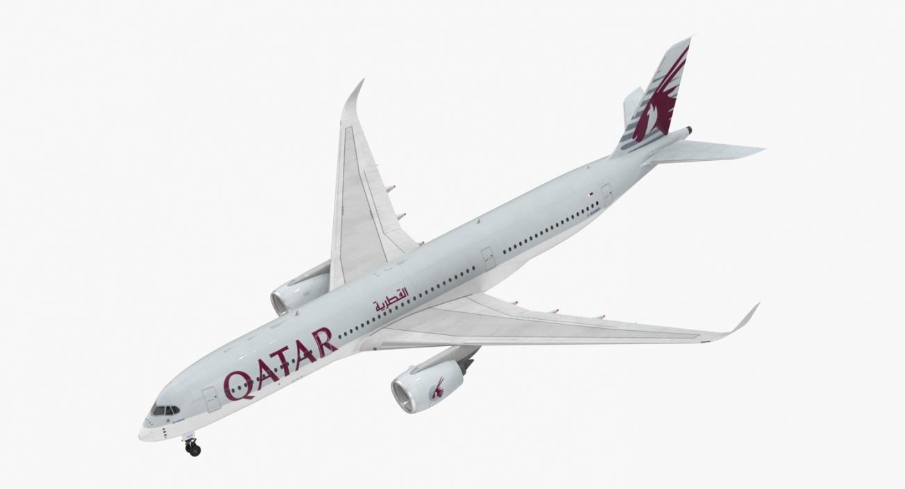 3D Airbus A350-900 Qatar