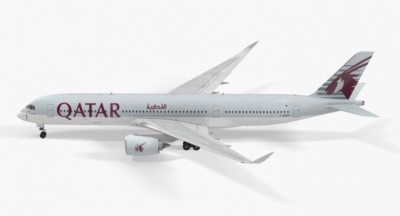 3D Airbus A350-900 Qatar