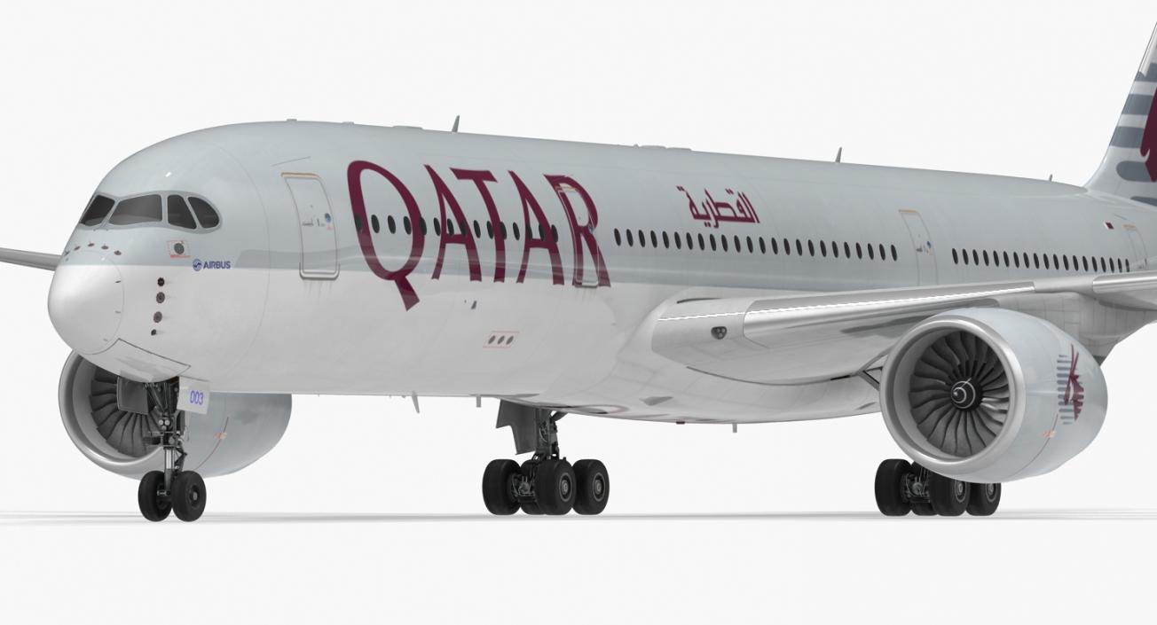 3D Airbus A350-900 Qatar