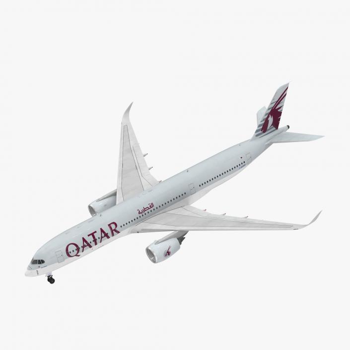 3D Airbus A350-900 Qatar