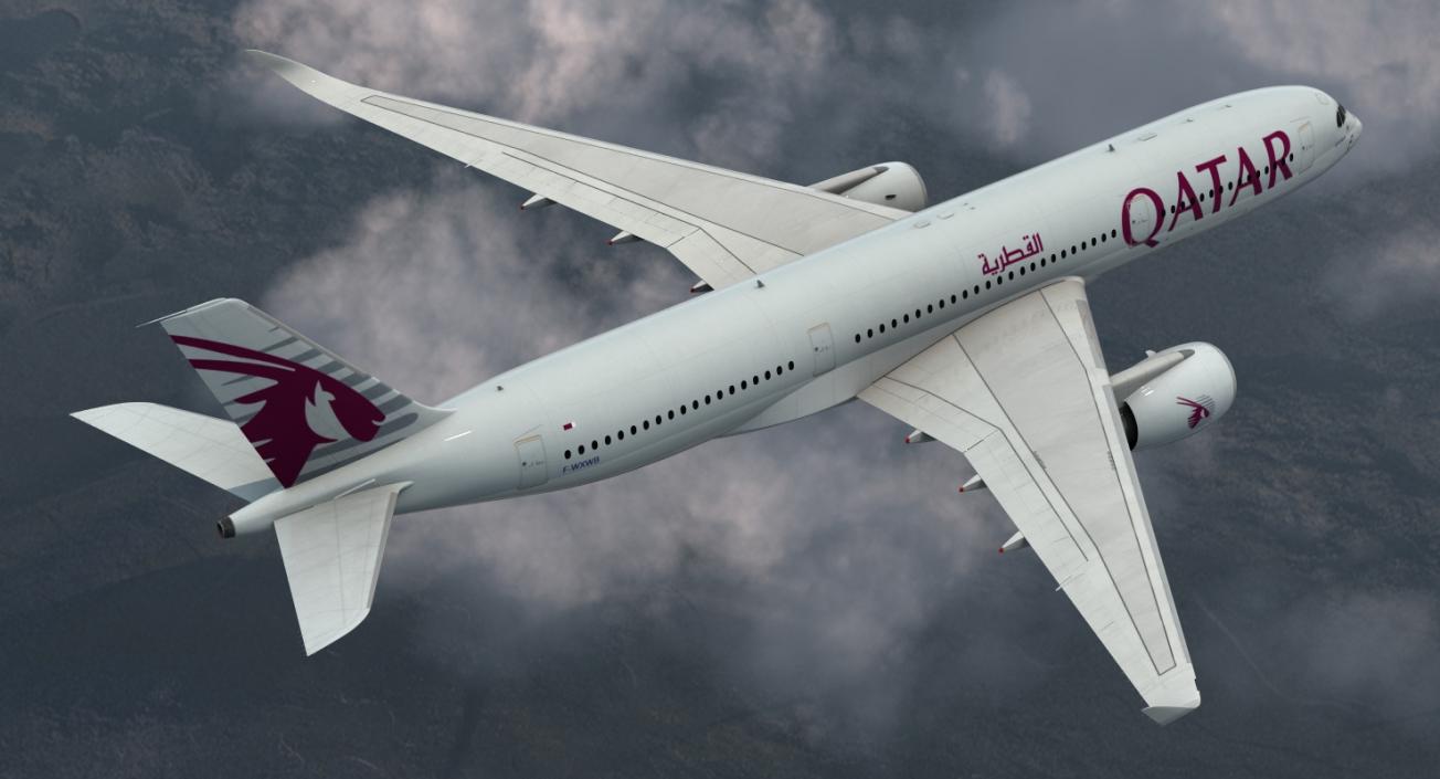 3D Airbus A350-900 Qatar