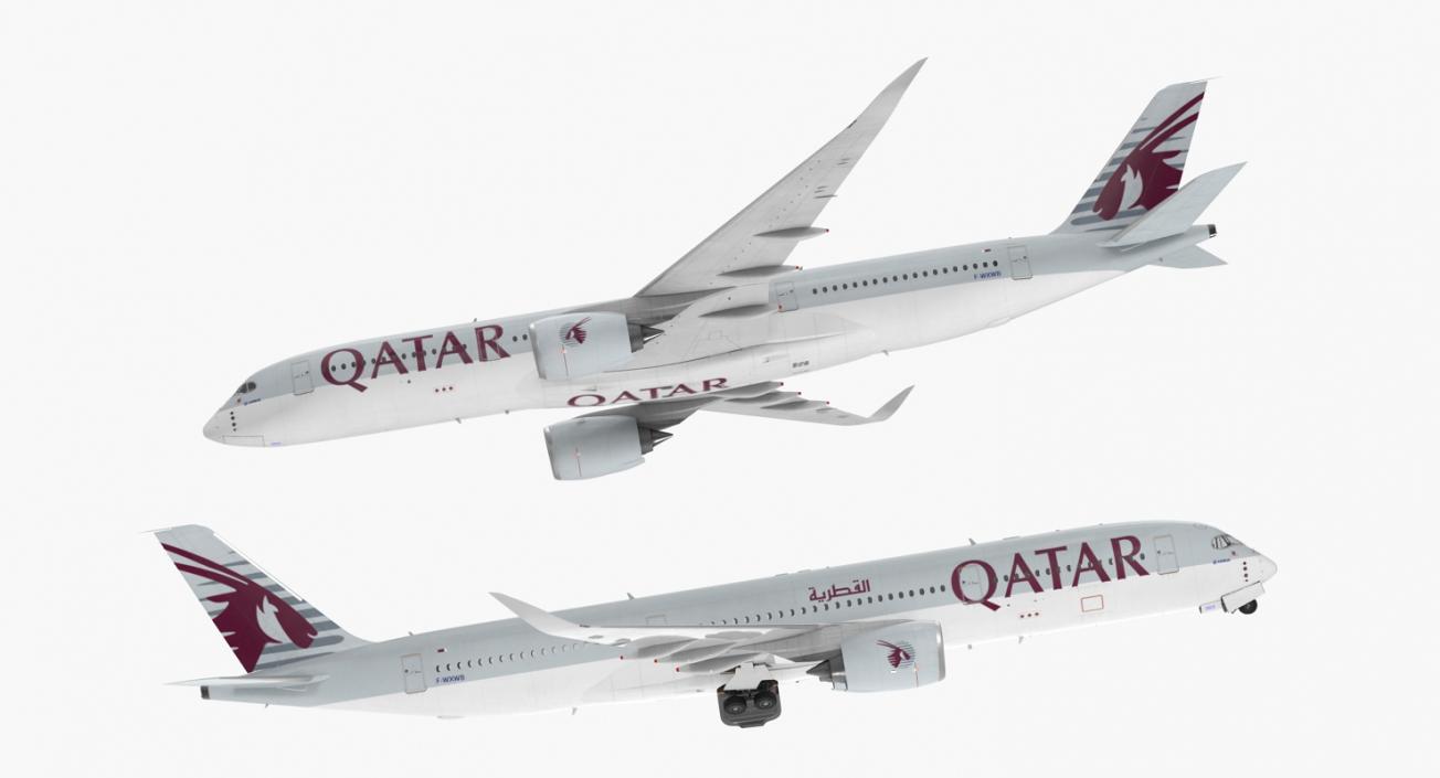 3D Airbus A350-900 Qatar