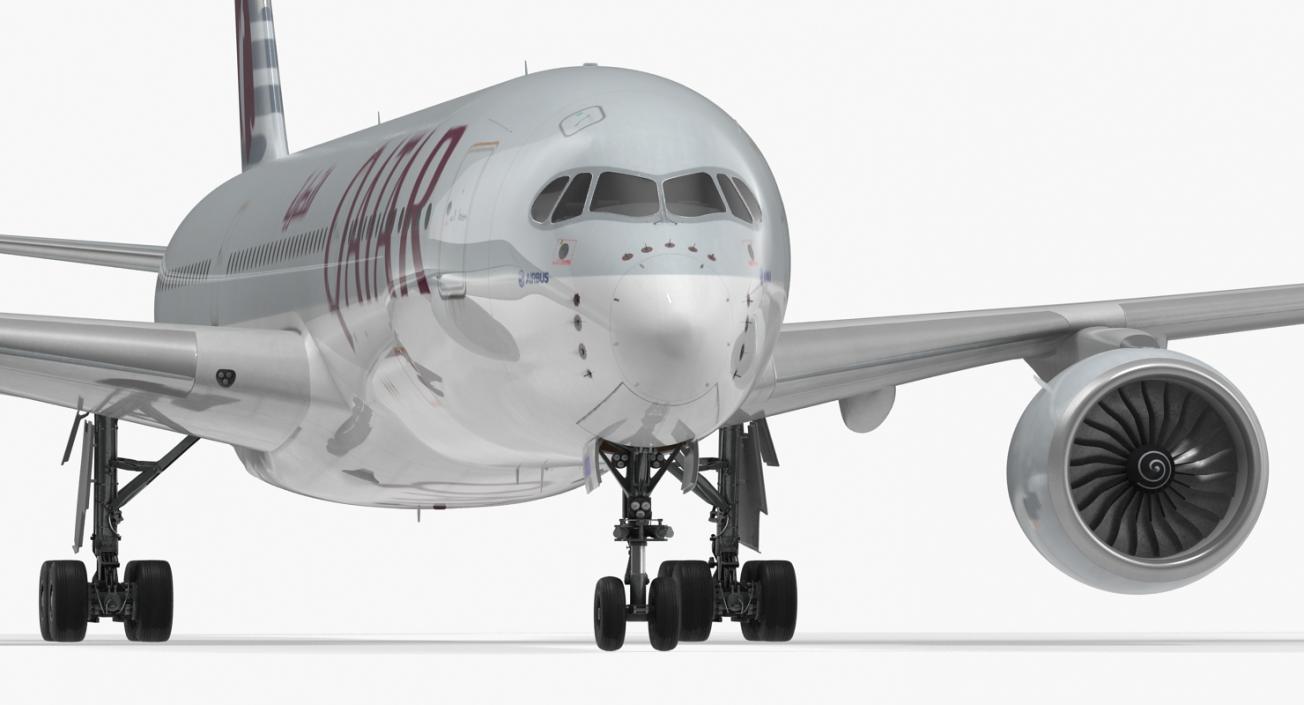 3D Airbus A350-900 Qatar