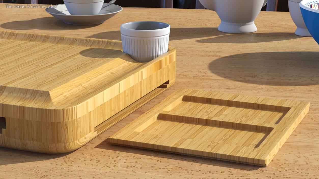 Bamboo Charcuterie Boards Set 3D model