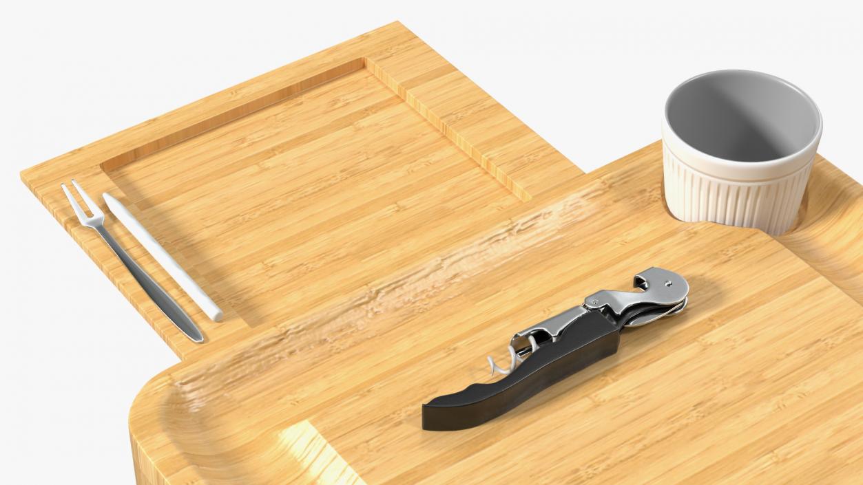 Bamboo Charcuterie Boards Set 3D model