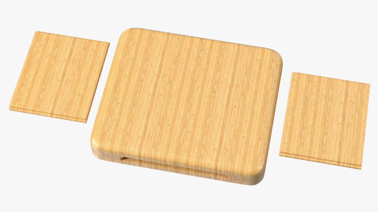 Bamboo Charcuterie Boards Set 3D model