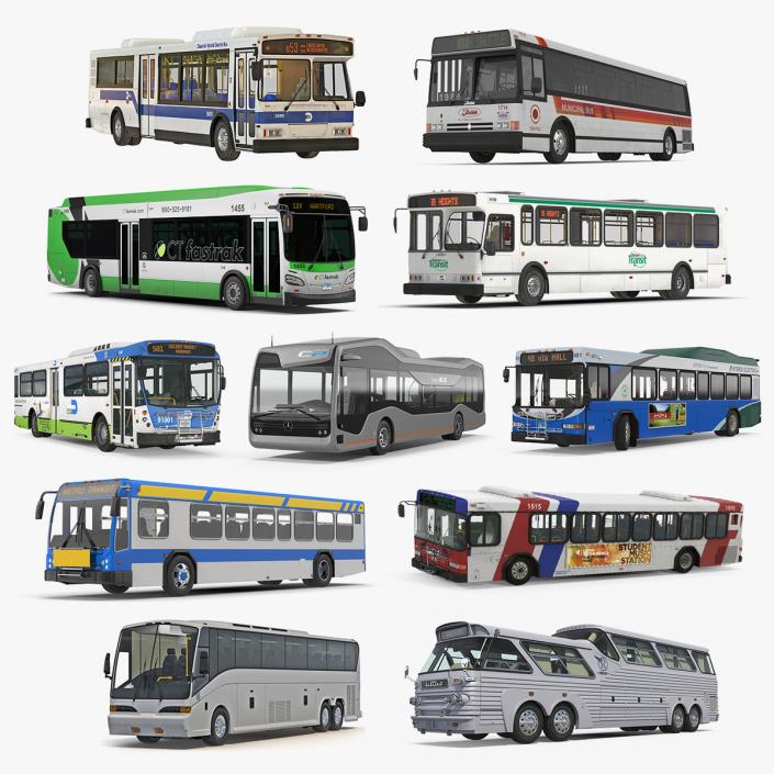 3D Buses Collection 9 model