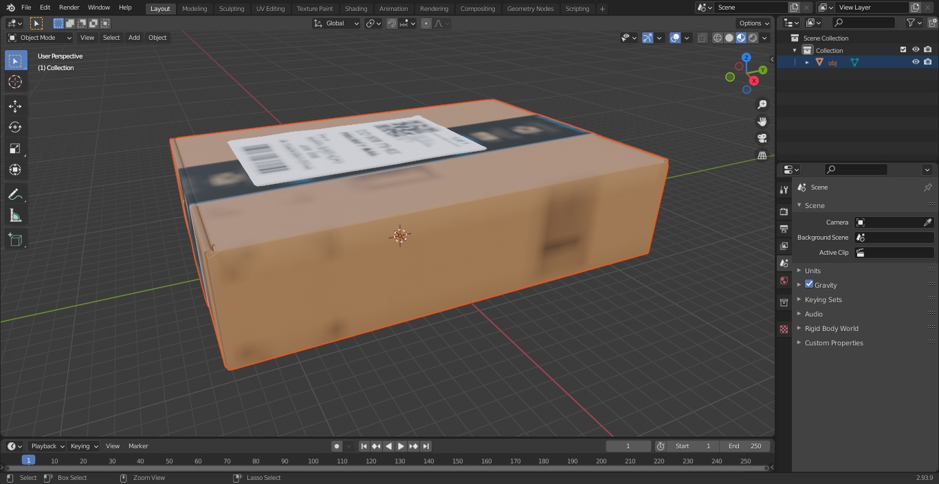 Amazon Parcels Box 26x18x7(1) 3D model