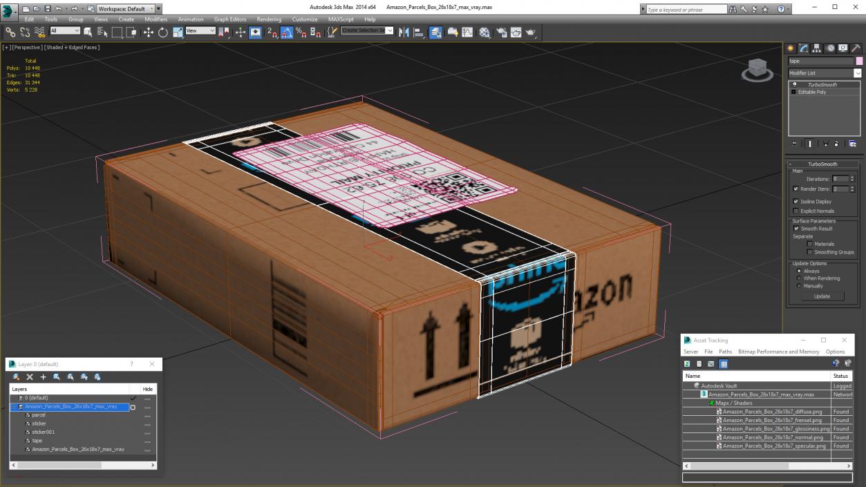 Amazon Parcels Box 26x18x7(1) 3D model