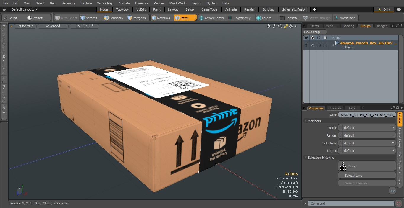 Amazon Parcels Box 26x18x7(1) 3D model