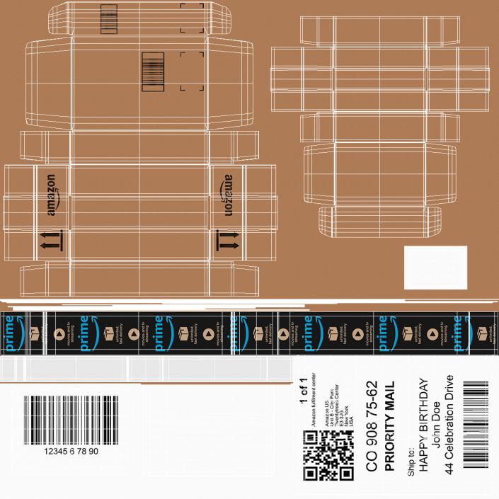 Amazon Parcels Box 26x18x7(1) 3D model