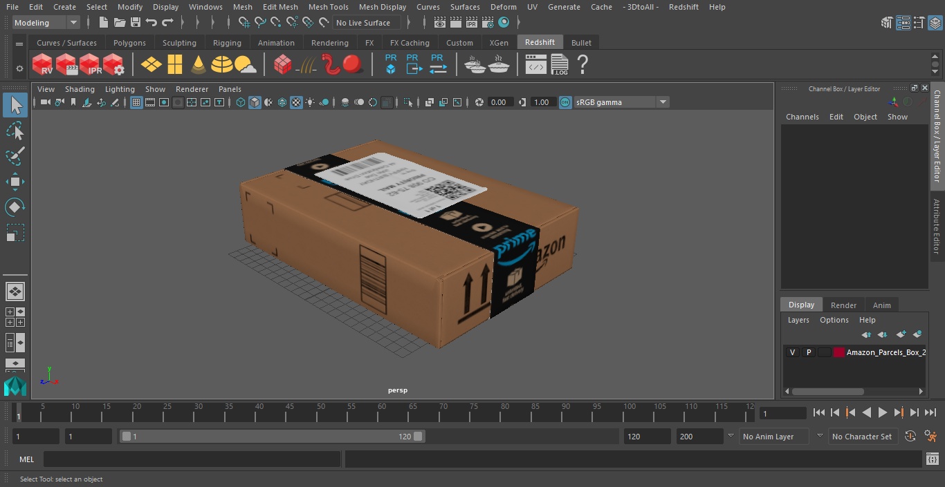 Amazon Parcels Box 26x18x7(1) 3D model