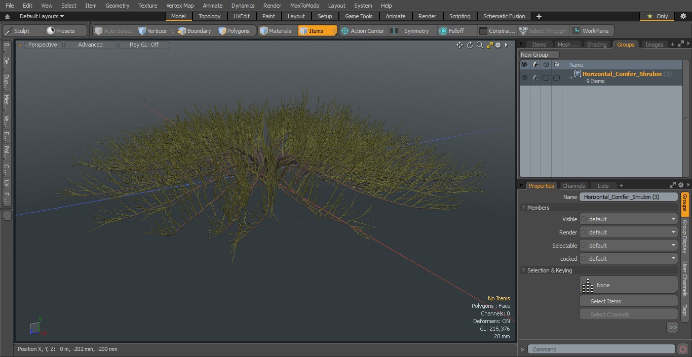 Horizontal Conifer Shrub(1) 3D