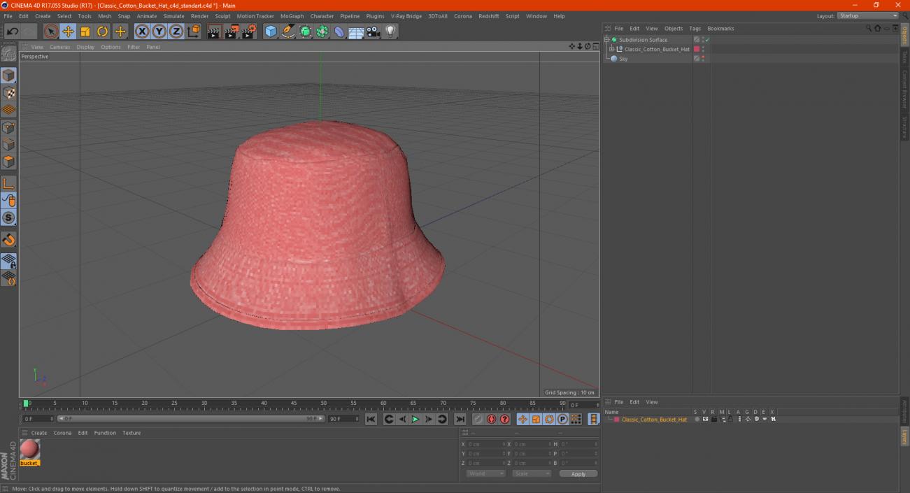 3D model Classic Cotton Bucket Hat