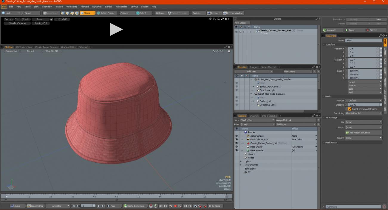 3D model Classic Cotton Bucket Hat