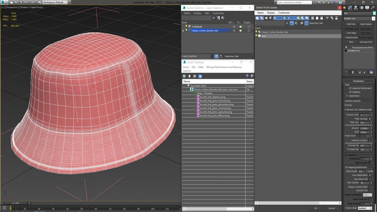 3D model Classic Cotton Bucket Hat