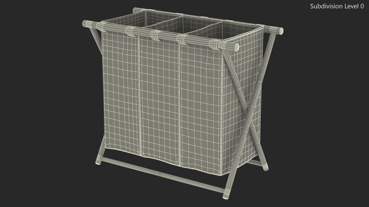 Foldable Laundry Basket Empty 3D model