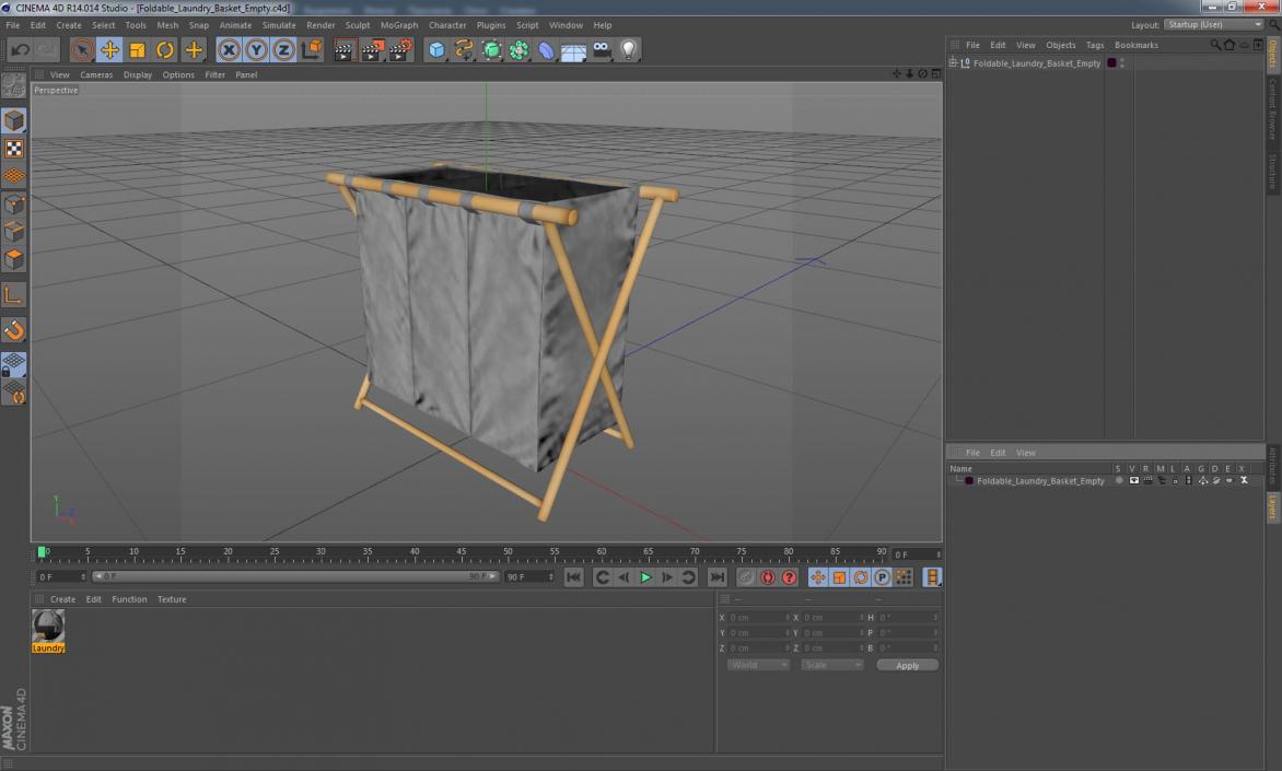 Foldable Laundry Basket Empty 3D model