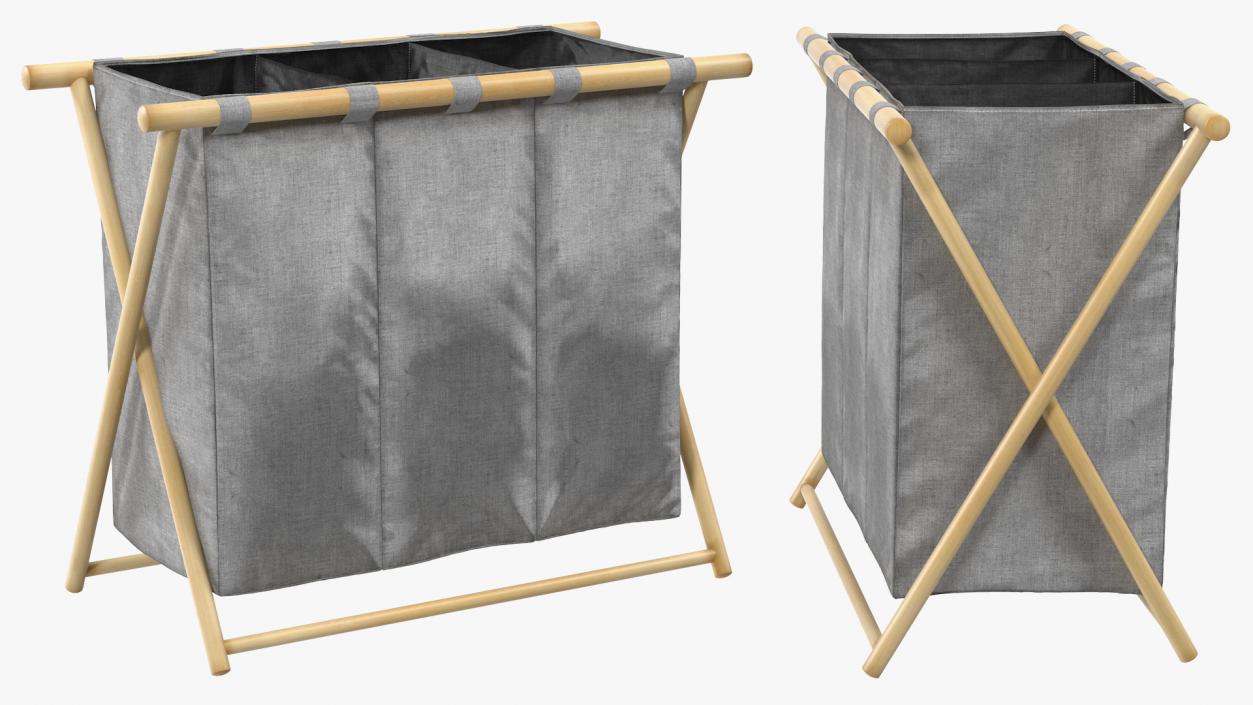 Foldable Laundry Basket Empty 3D model