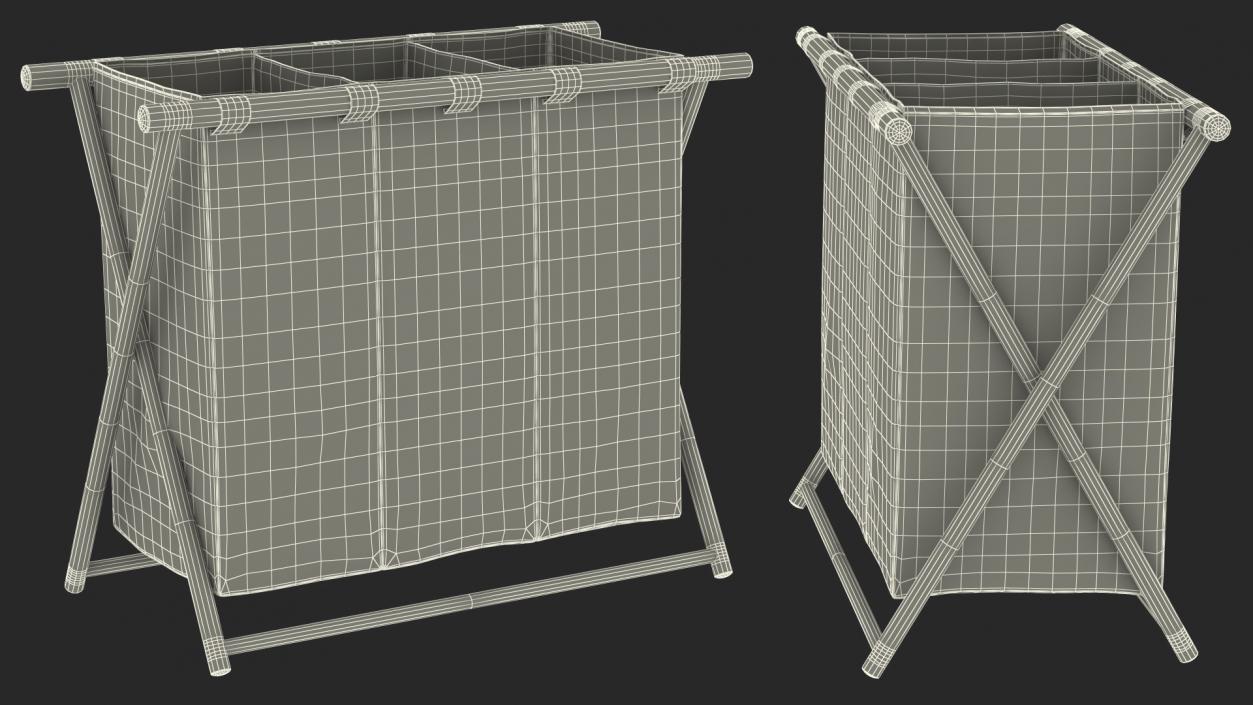 Foldable Laundry Basket Empty 3D model