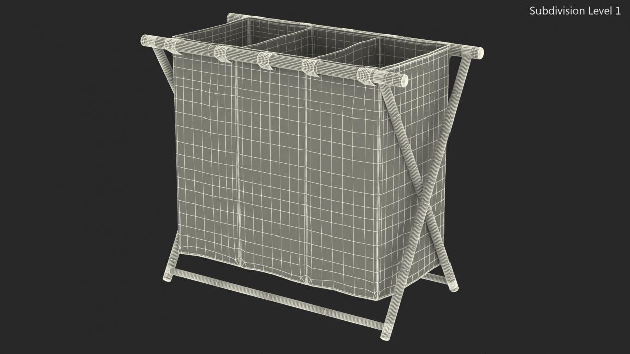 Foldable Laundry Basket Empty 3D model