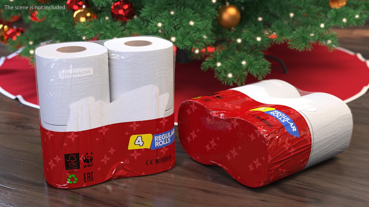 3D Toilet Tissue 4 Rolls