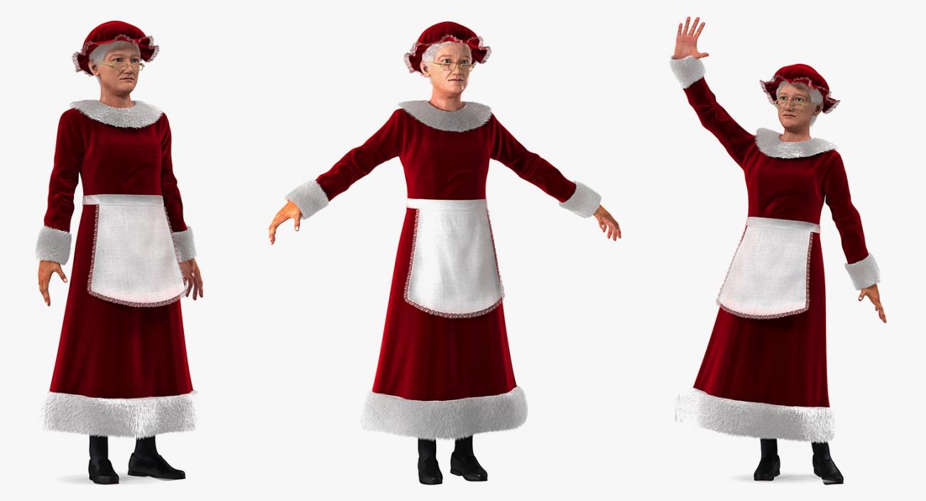 Mr and Mrs Claus Rigged Collection 3D model