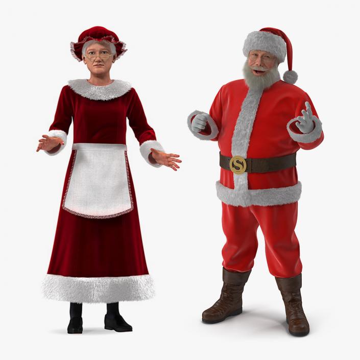 Mr and Mrs Claus Rigged Collection 3D model