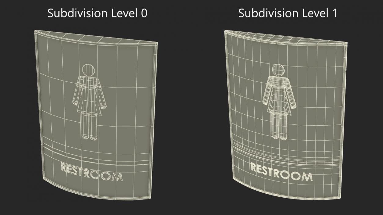 Women Restroom Sign 3D model