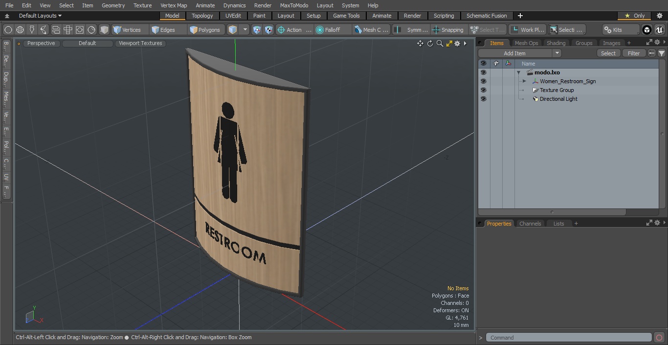 Women Restroom Sign 3D model