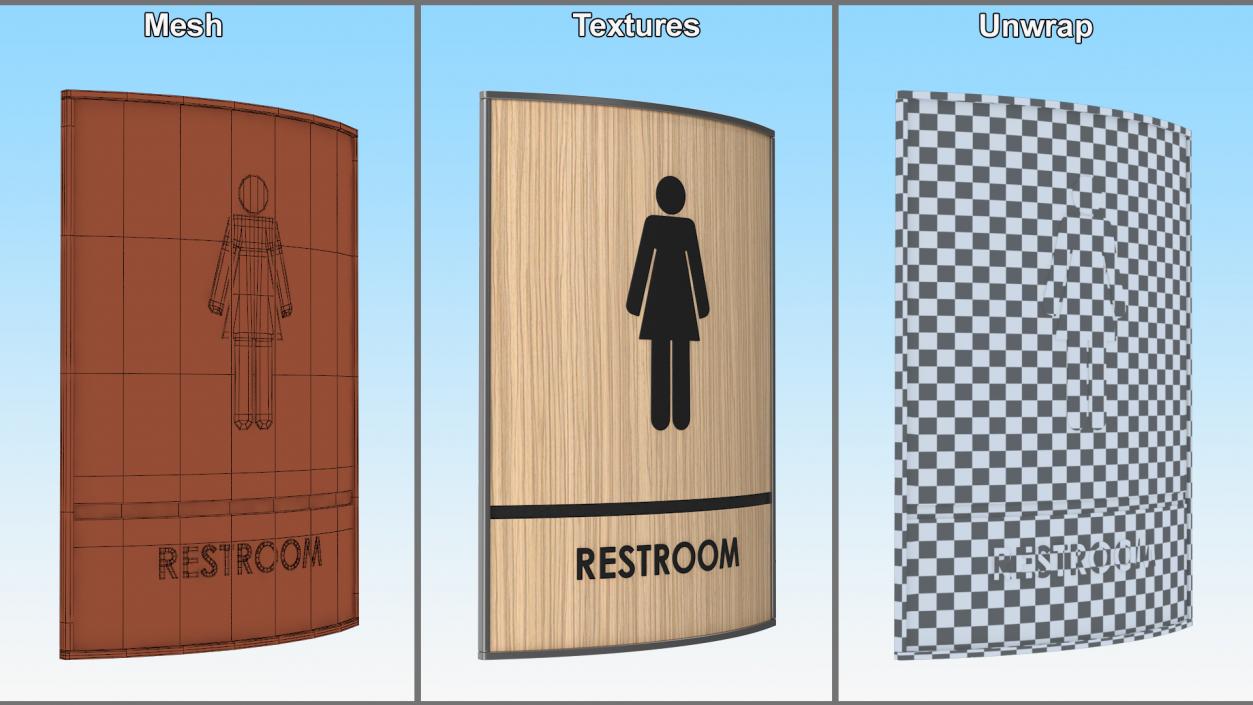 Women Restroom Sign 3D model