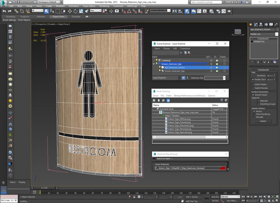 Women Restroom Sign 3D model