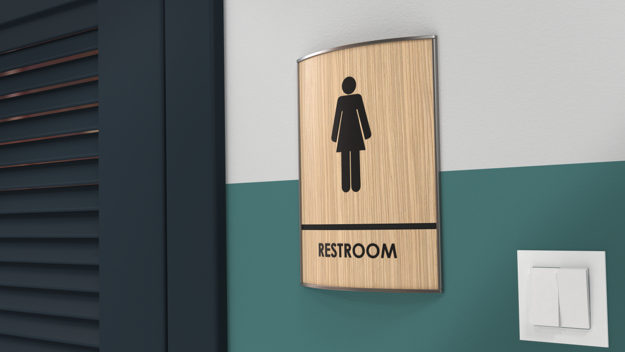 Women Restroom Sign 3D model