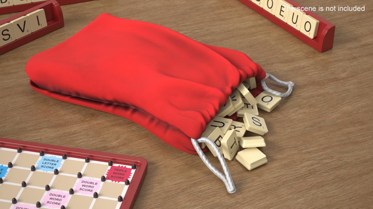 Bag of Letters for Game Scrabble 3D