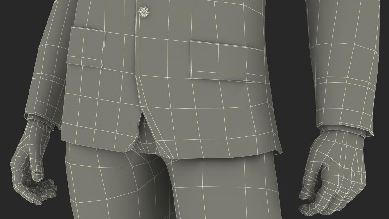 Dark Skin Black Man in Formal Suit 3D model