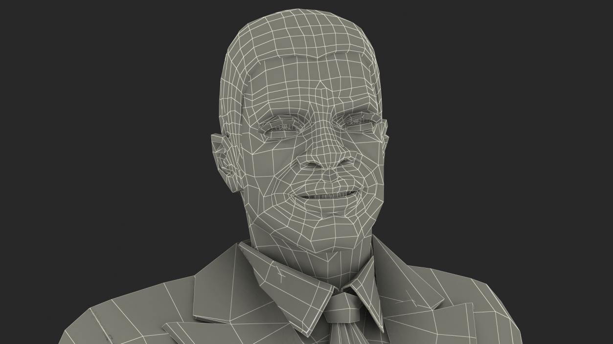 Dark Skin Black Man in Formal Suit 3D model