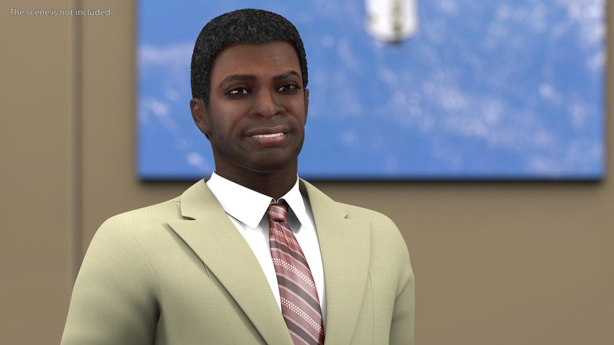 Dark Skin Black Man in Formal Suit 3D model