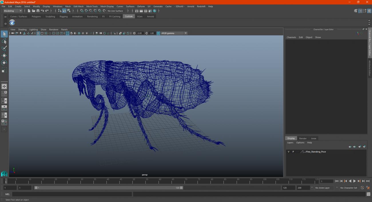 3D Flea Standing Pose model