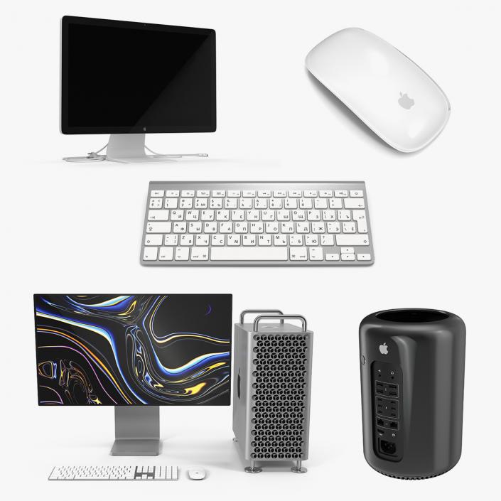 3D Apple Mac Pro Old and New Collection