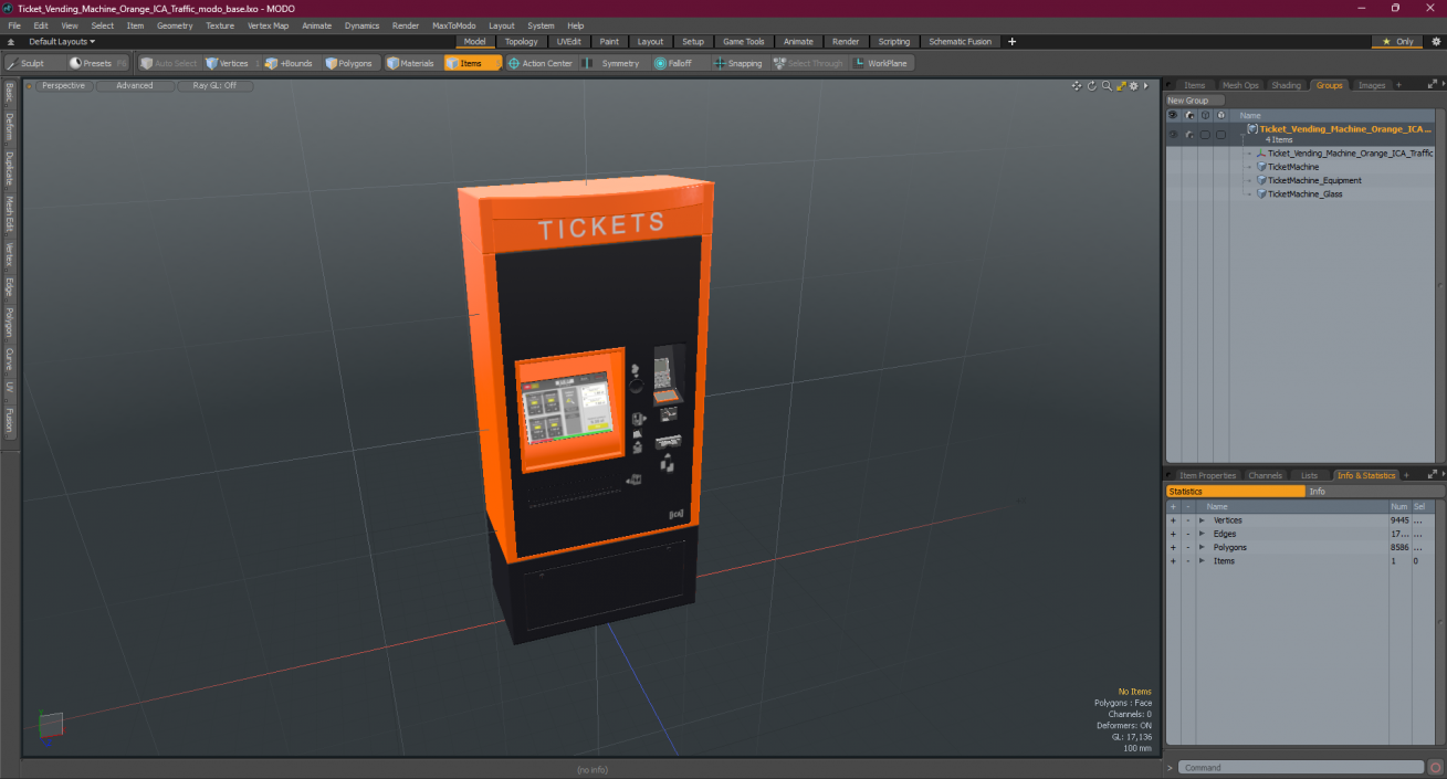 3D Ticket Vending Machine Orange ICA Traffic