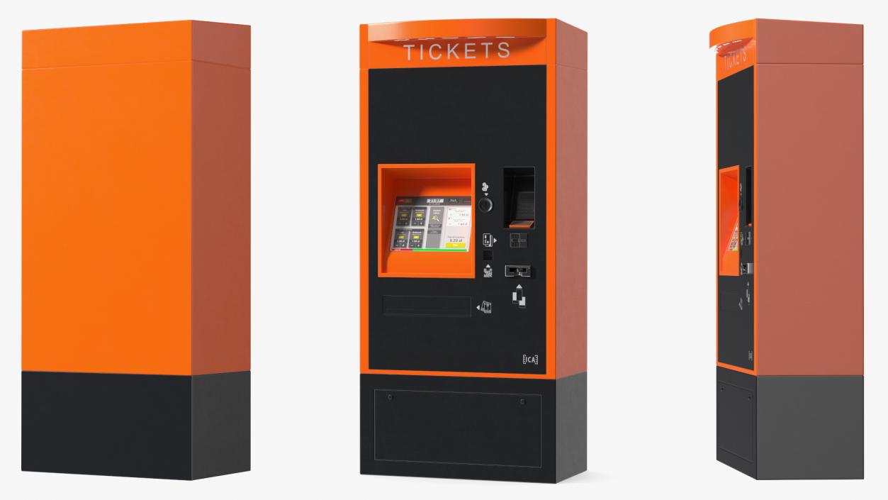 3D Ticket Vending Machine Orange ICA Traffic